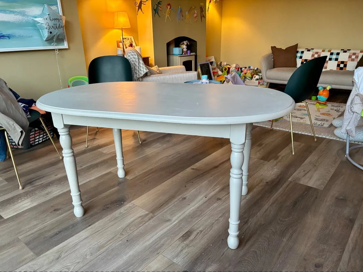 Solid Wood Painted Oval Kitchen Table - Image 3