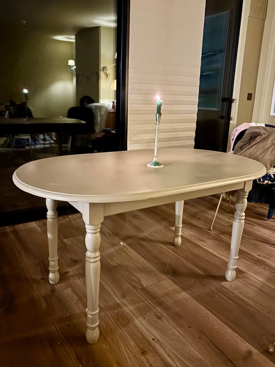 Solid Wood Painted Oval Kitchen Table - Image 1