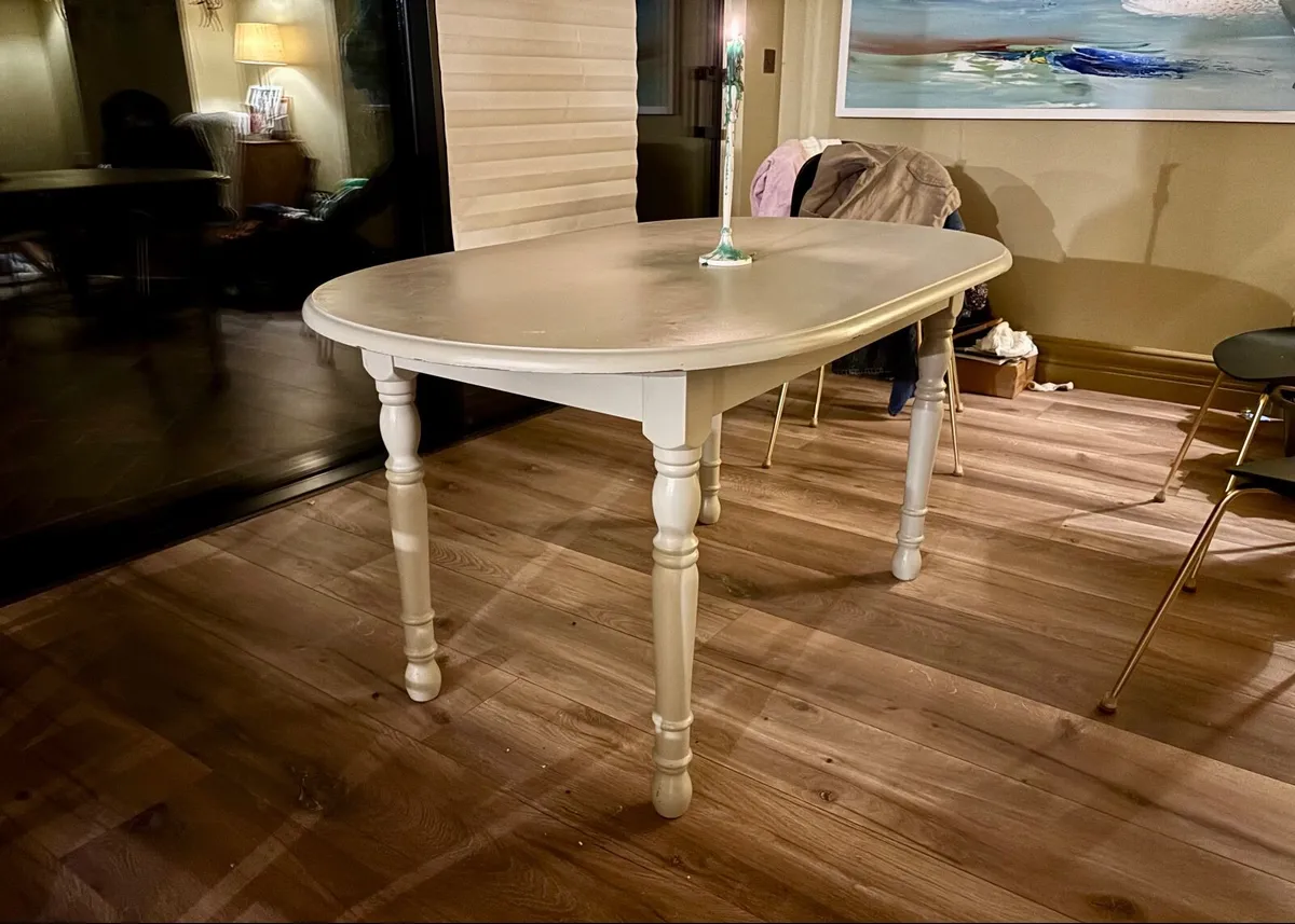Solid Wood Painted Oval Kitchen Table - Image 2