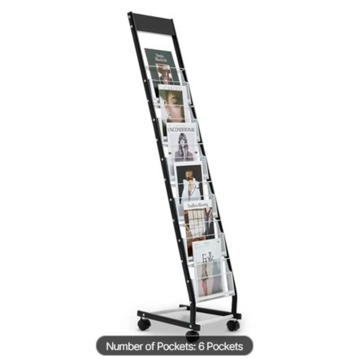 Brochure Display Rack, Narrow 6-Tier Magazine - Image 1