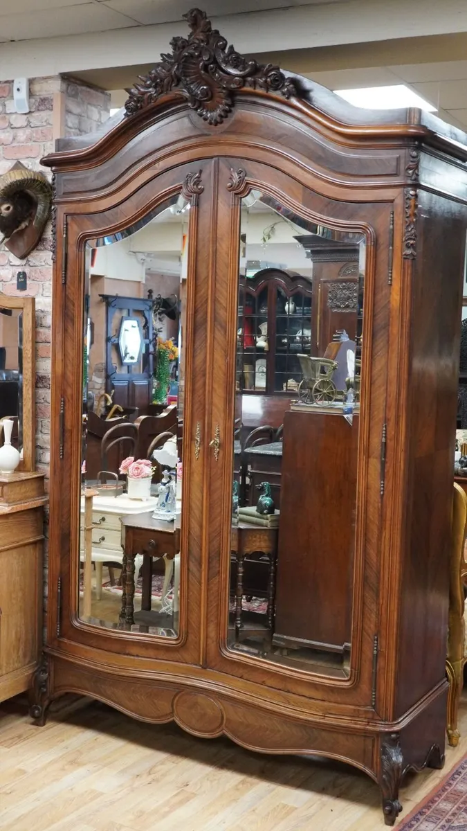 Antique French Rosewood Armoire / Linen Press - Image 2