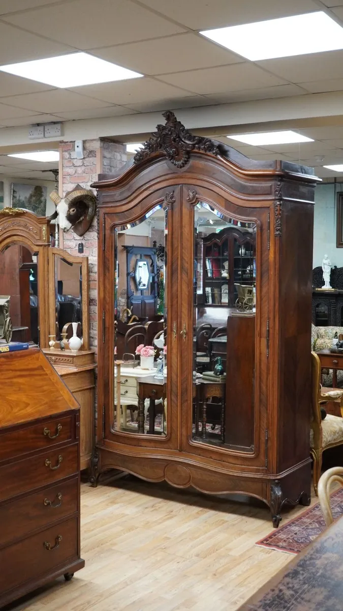 Antique French Rosewood Armoire / Linen Press - Image 1