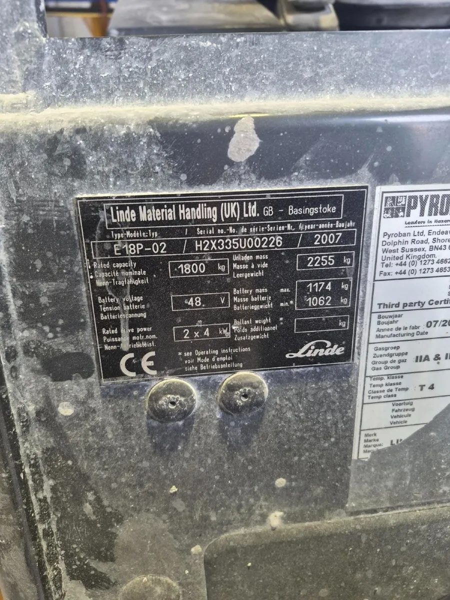Linde E18 ATEX Forklift - Open to Offers - Image 3