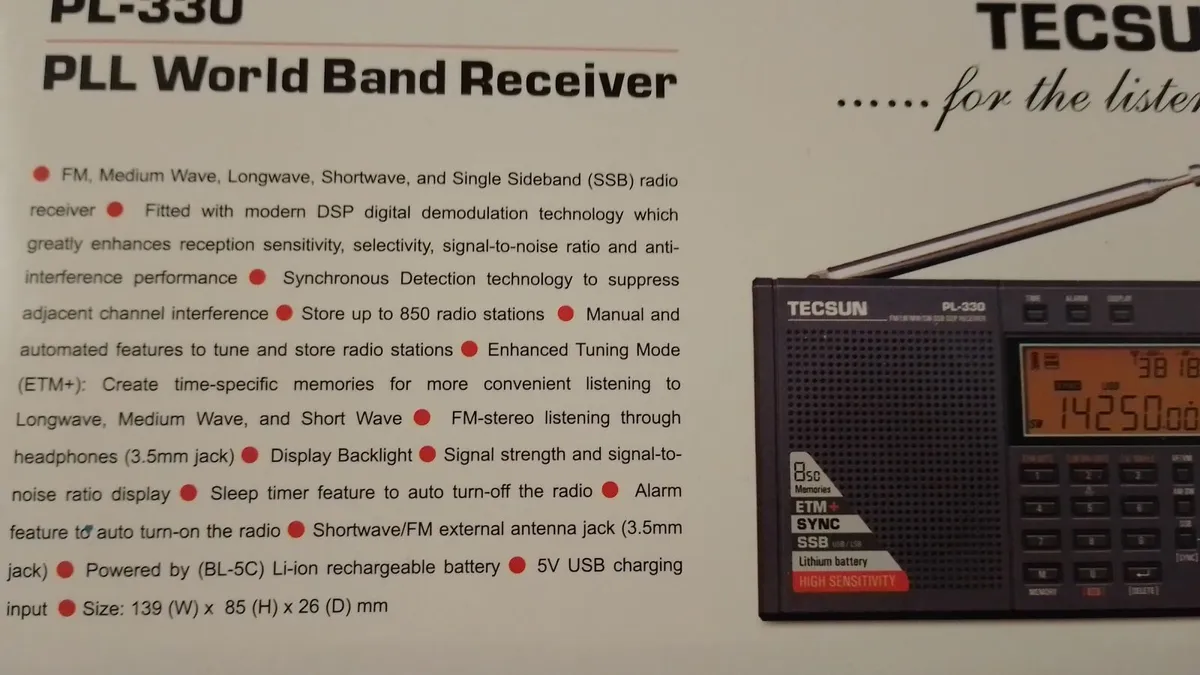 TECSUN WORLDBAND RADIO NEW! - Image 3