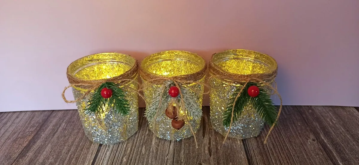 Handmade Recycled Christmas Jar Deco. –9 - Image 2