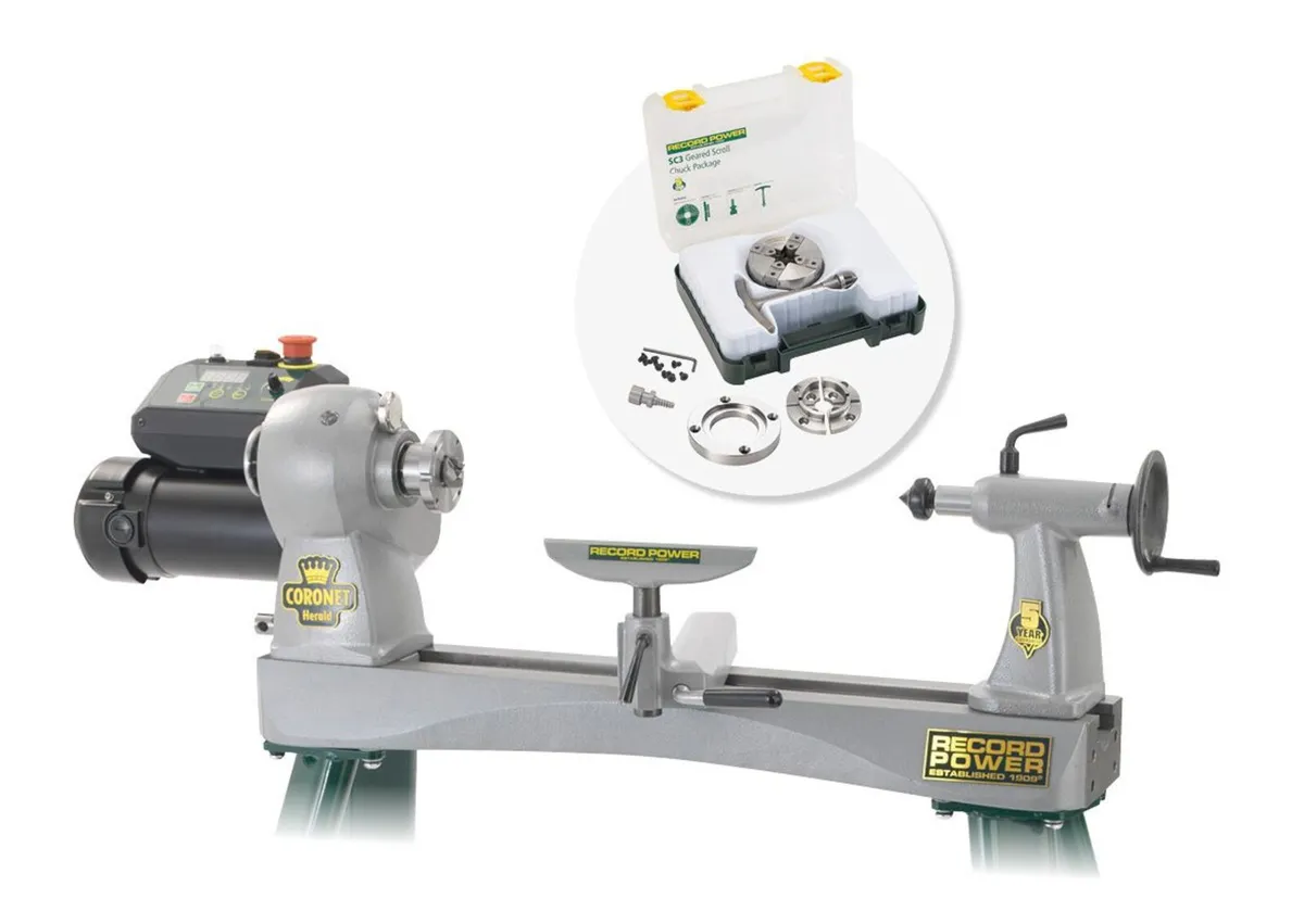 Record Power Wood Turning Lathe & Accessories - Image 1