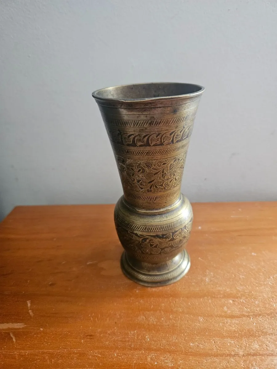 Vintage Brass Vase - Image 1