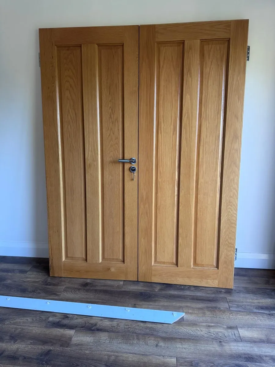 Solid oak double doors - 60 inch - Image 3