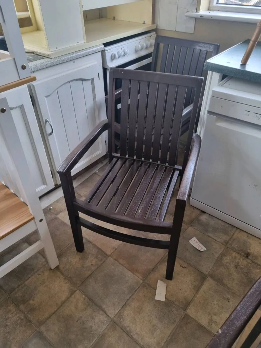 Solid teak garden chairs - Image 3