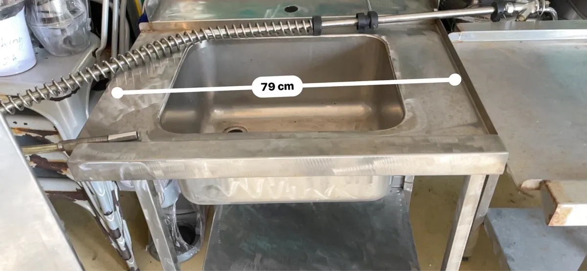 Stainless steel tables & sink - Image 3