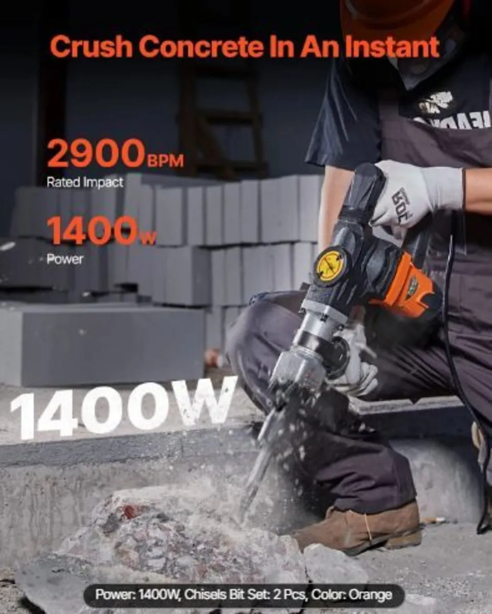 Demolition Jack Hammer Concrete Breaker 1400W - Image 2