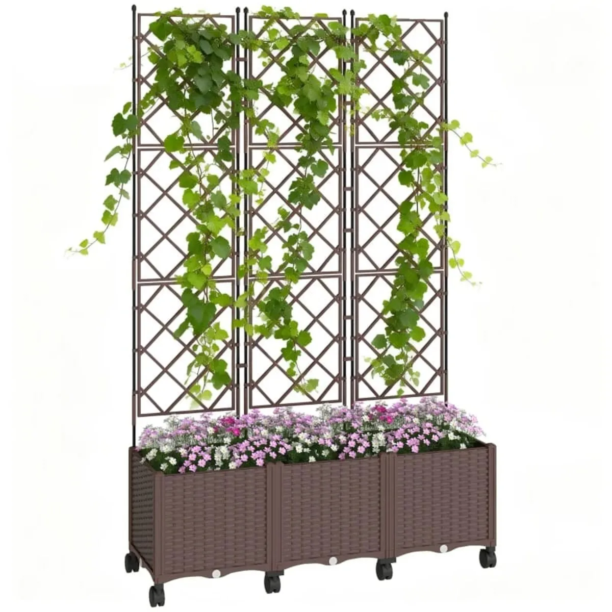 Planter with Trellis, Rolling Flower Box with Self - Image 1
