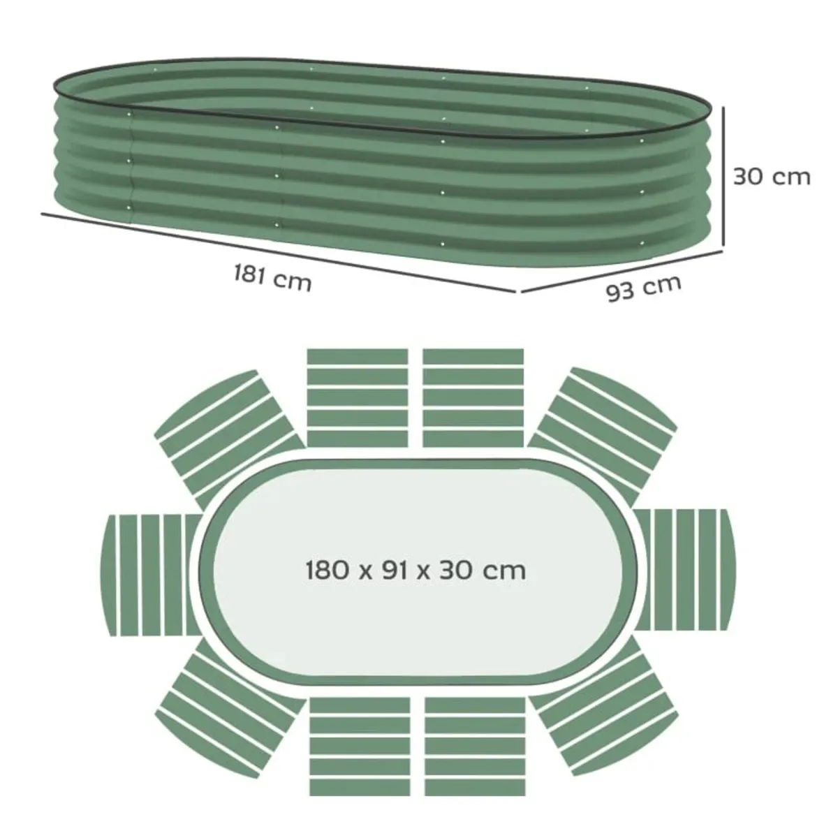 Set of Two 181 x 93cm Steel Planters - Green

Feat - Image 2