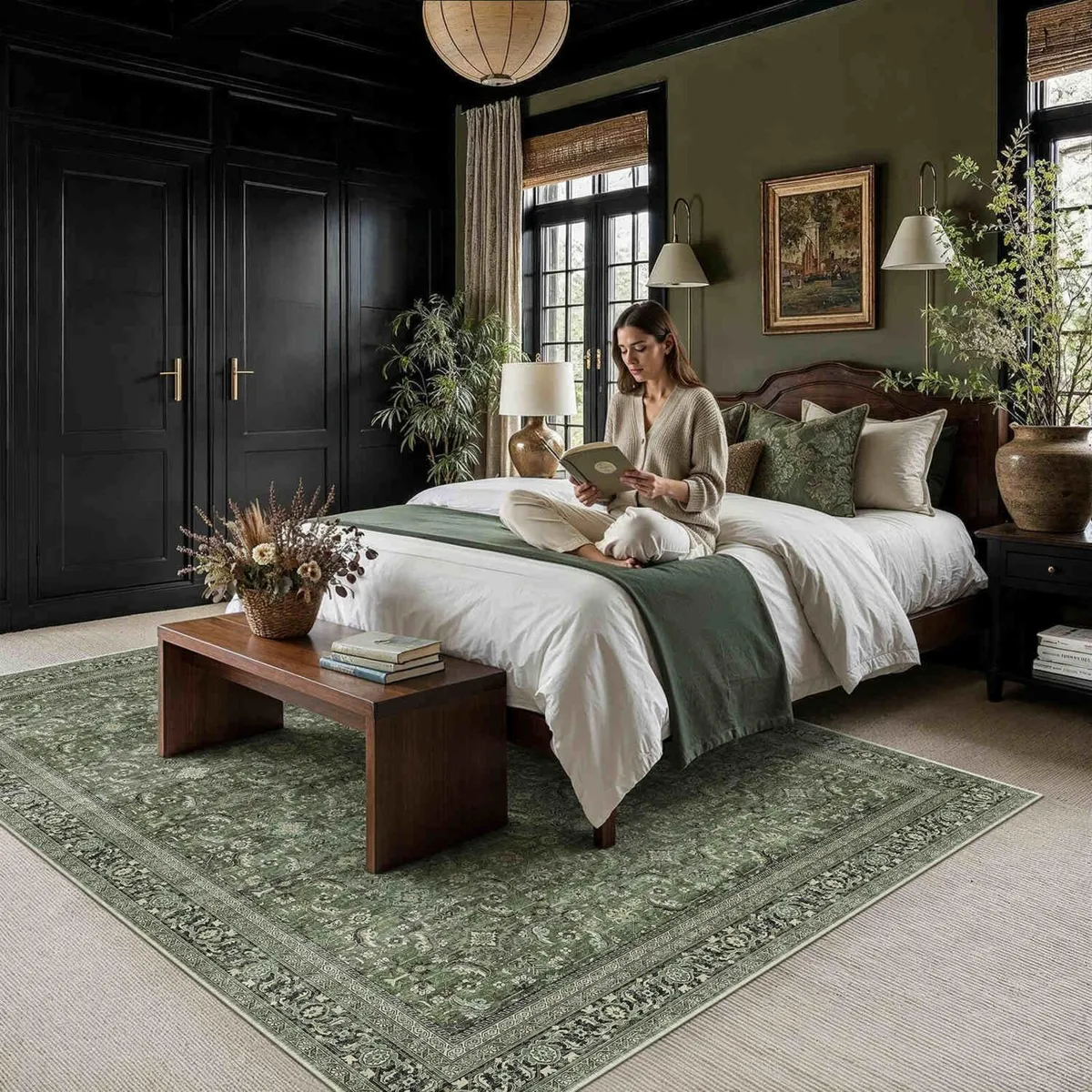Vintage Rugs Living Room Rug Washable Carpet - Image 3