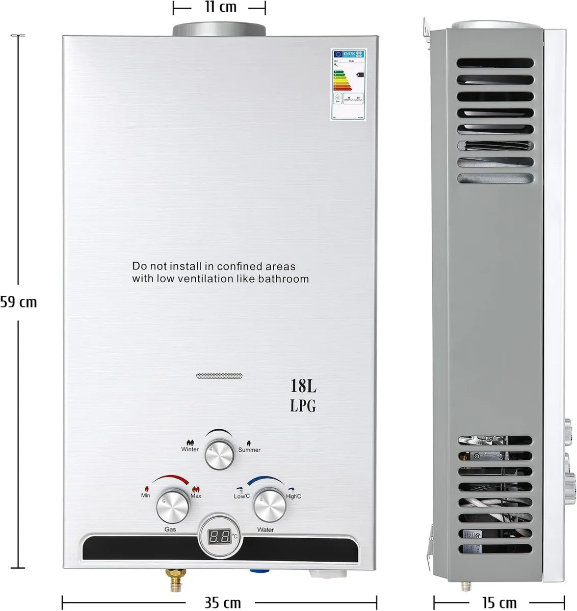 18L Lpg Water Heater with Winter Summer Modes - Image 2