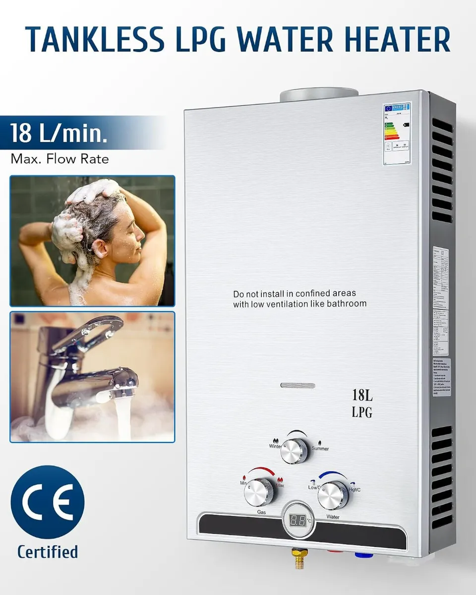 18L Lpg Water Heater with Winter Summer Modes - Image 3
