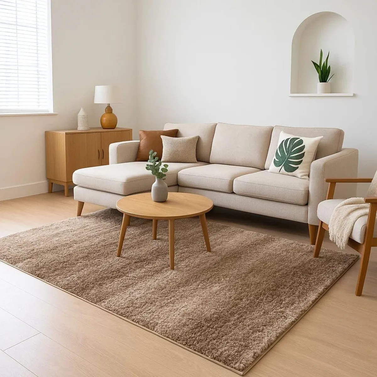 Stripe Pattern Shaggy Rug Soft Cushioned Fibres - Image 3