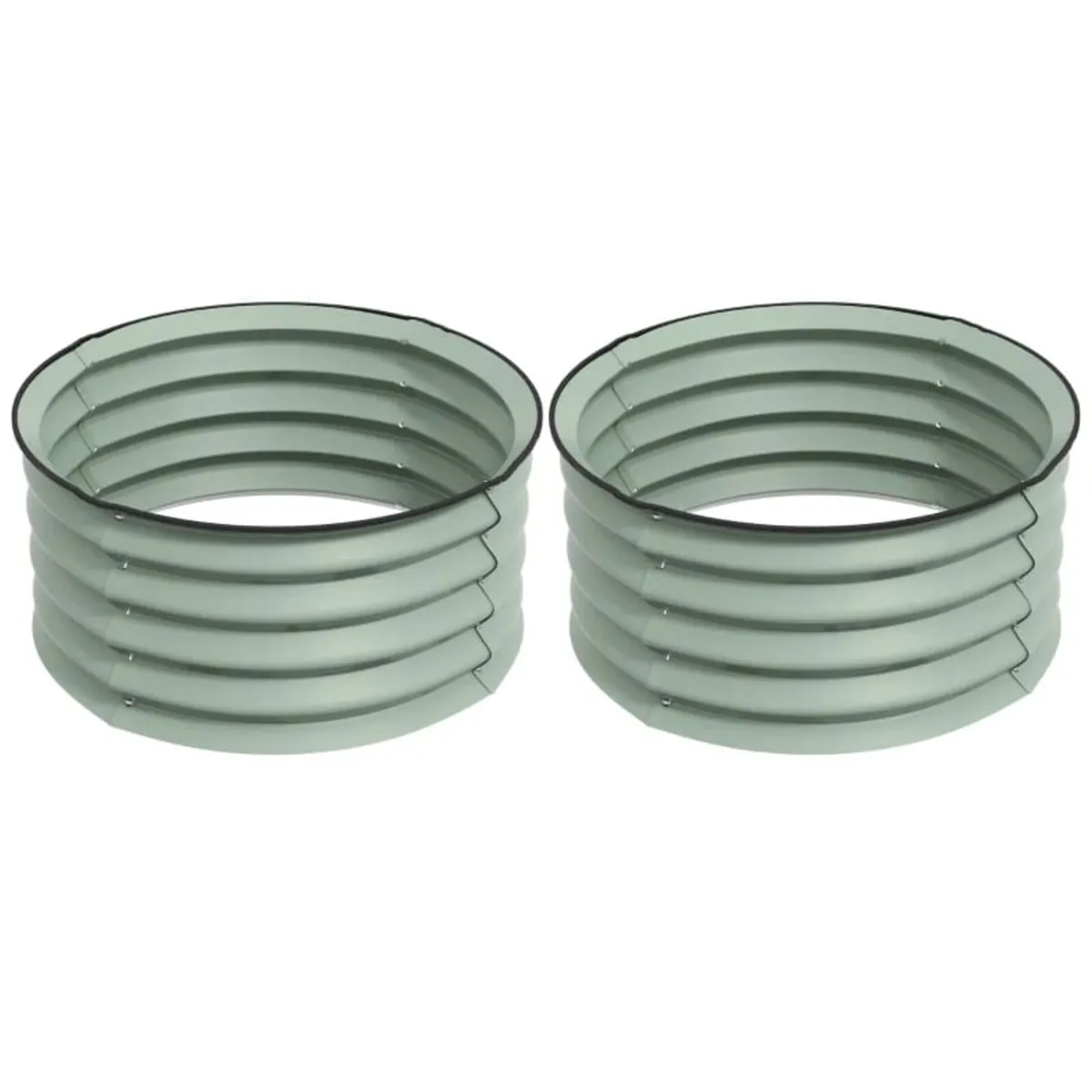 Set of 2 Raised Garden Bed, Metal Planter Box with - Image 1
