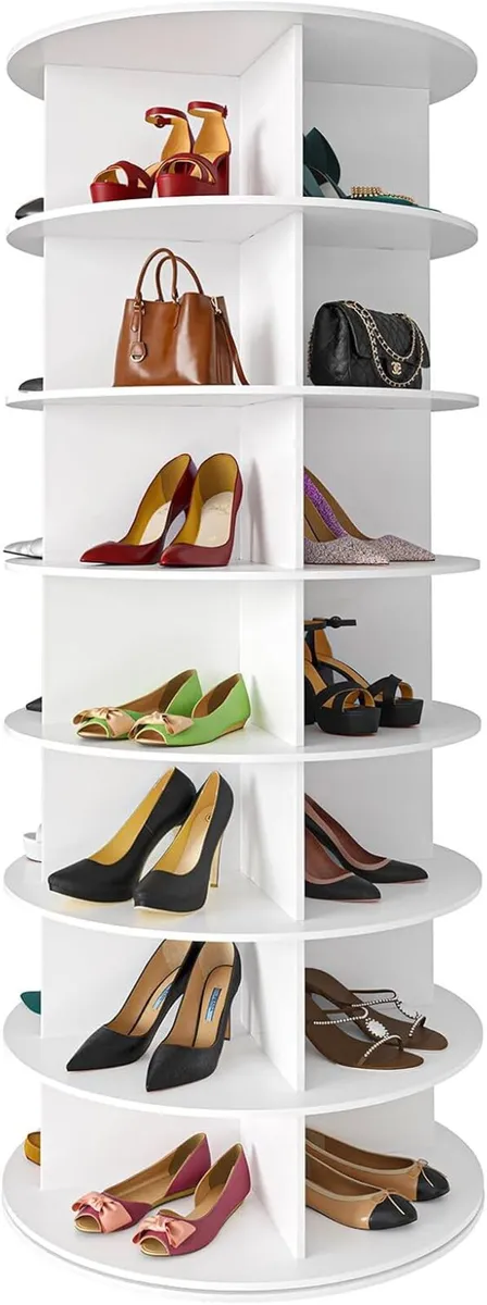7 Tier Rotating Shoe Rack Tower Display Lazy - Image 1