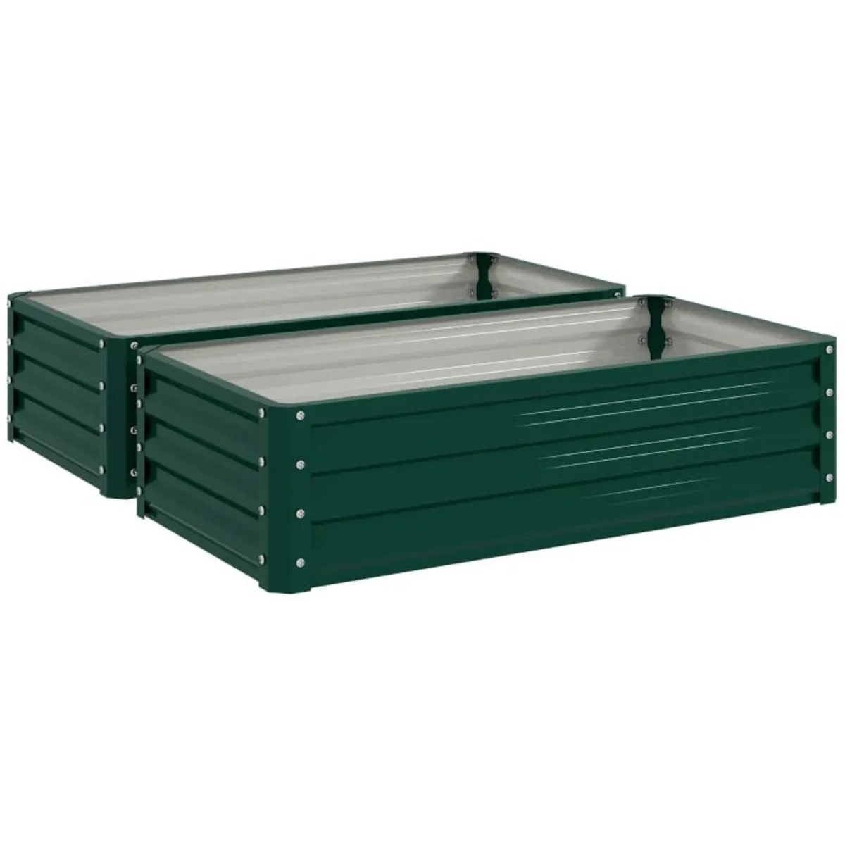 Set of 2 Raised Beds for Garden, Galvanised Outdoo - Image 1