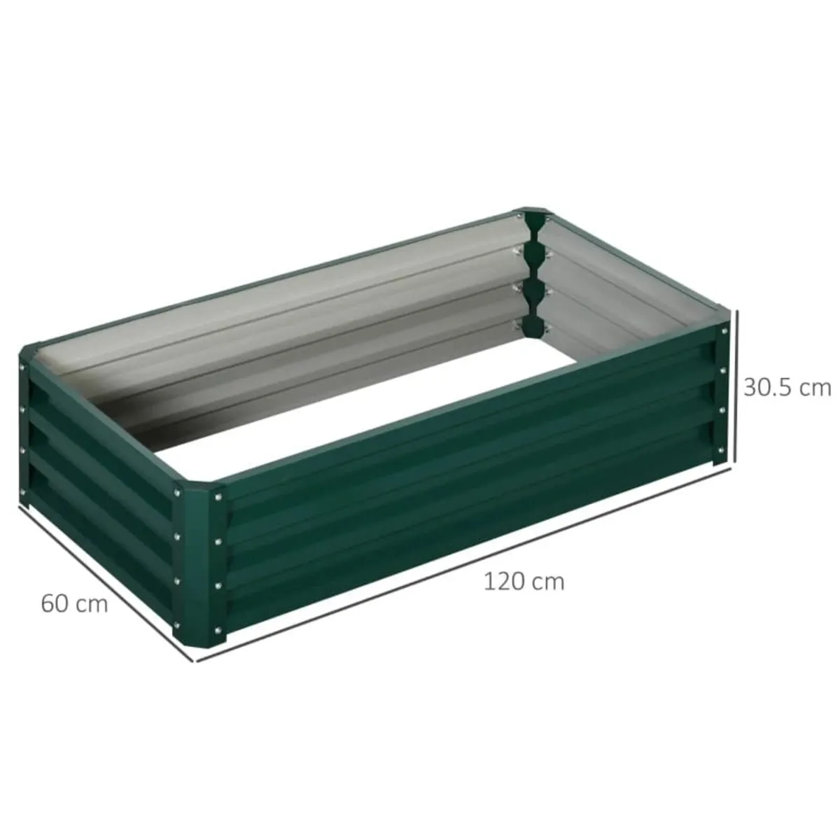 Set of 2 Raised Beds for Garden, Galvanised Outdoo - Image 2