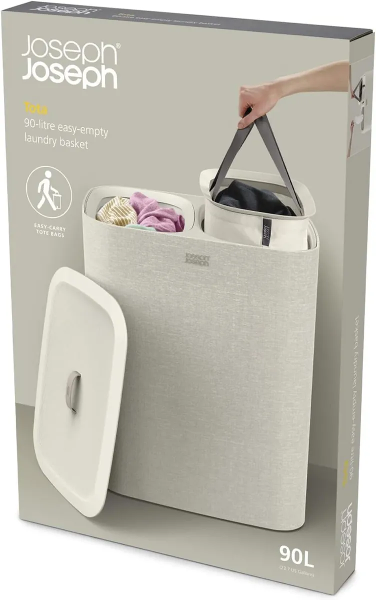 90-Litre Laundry Separation Basket with Lid 2 - Image 4