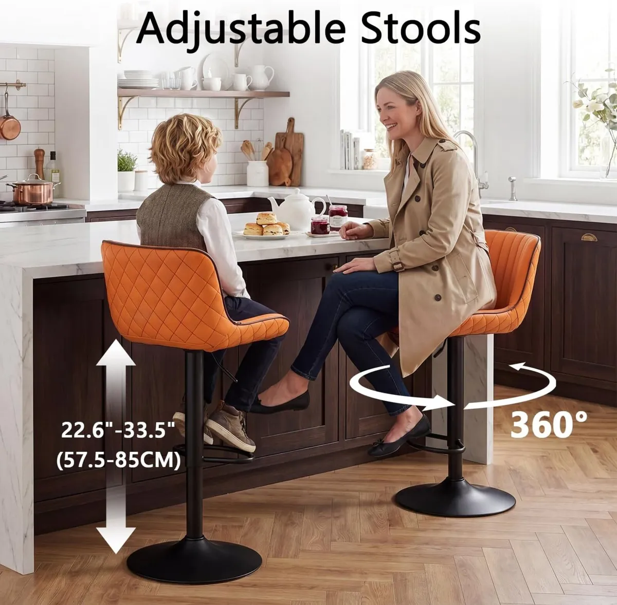 Bar Stools Modern Counter Height (Set of 2) - Image 4