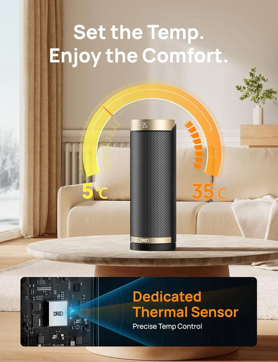 16 Inch Space Portable Heater 1800W Silent Ceramic - Image 4