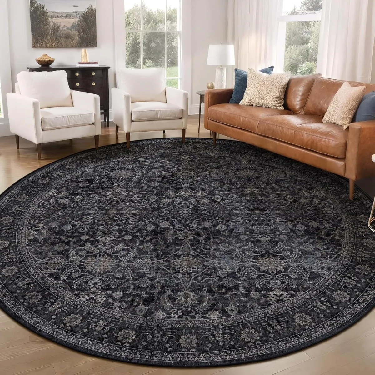 Large Round Area Rugs for Living Room 8FT - Image 1