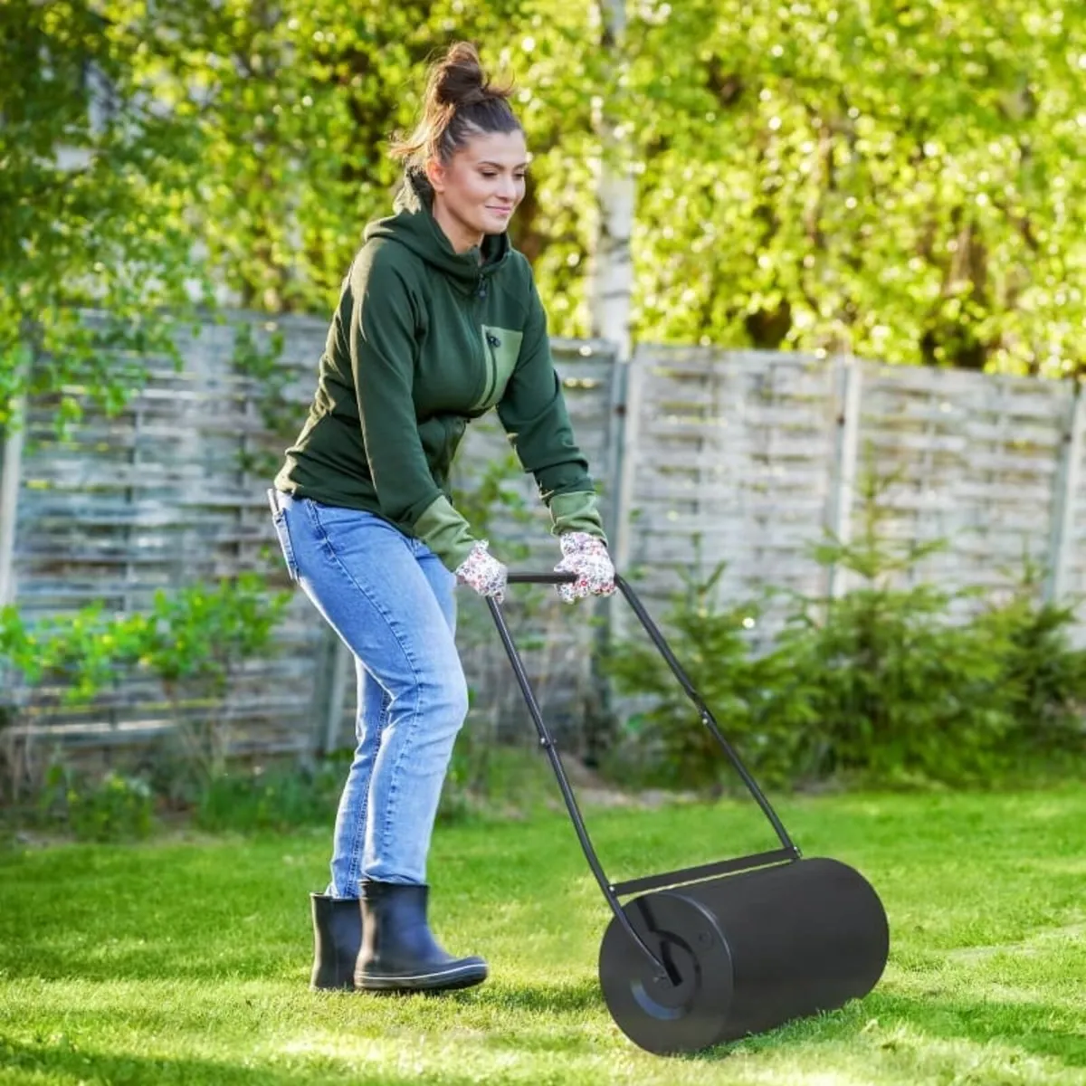 Heavy Duty Garden Lawn Roller Push Tow Water Sand - Image 2