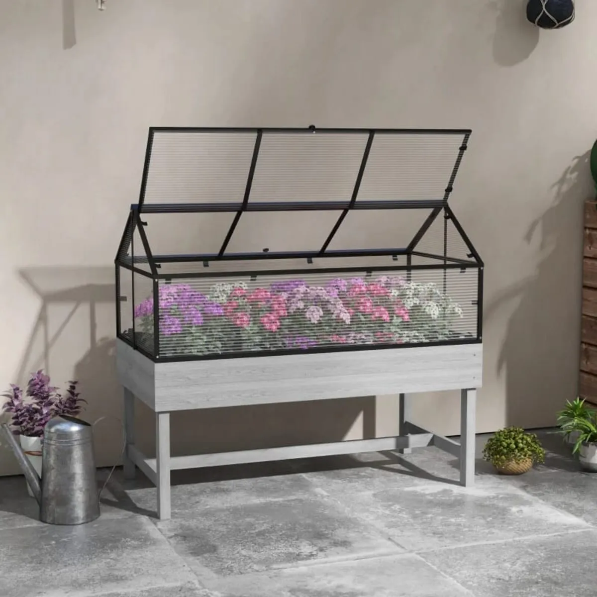 60 x 120cm Raised Garden Bed with Wooden Base - Gr - Image 2