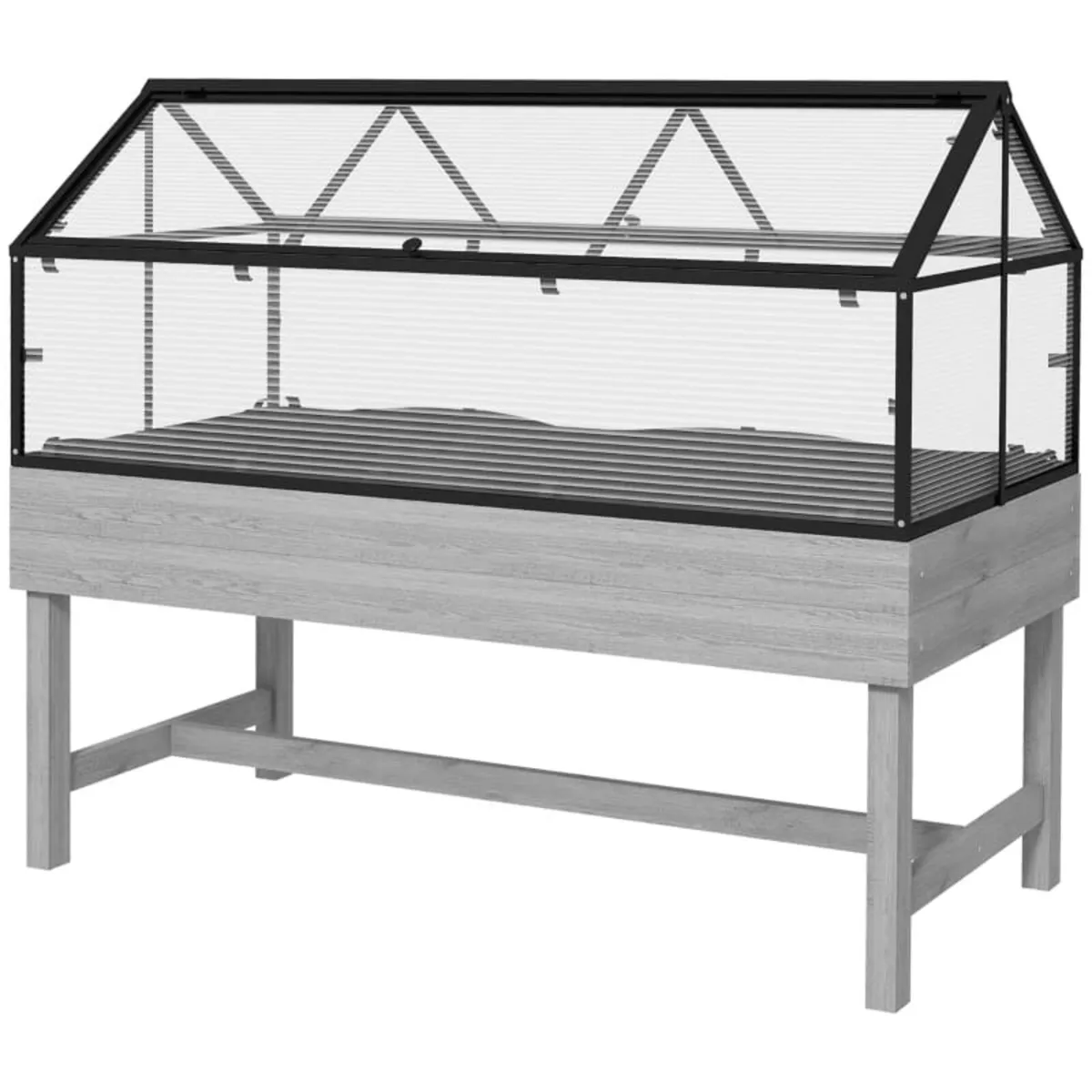 60 x 120cm Raised Garden Bed with Wooden Base - Gr - Image 1