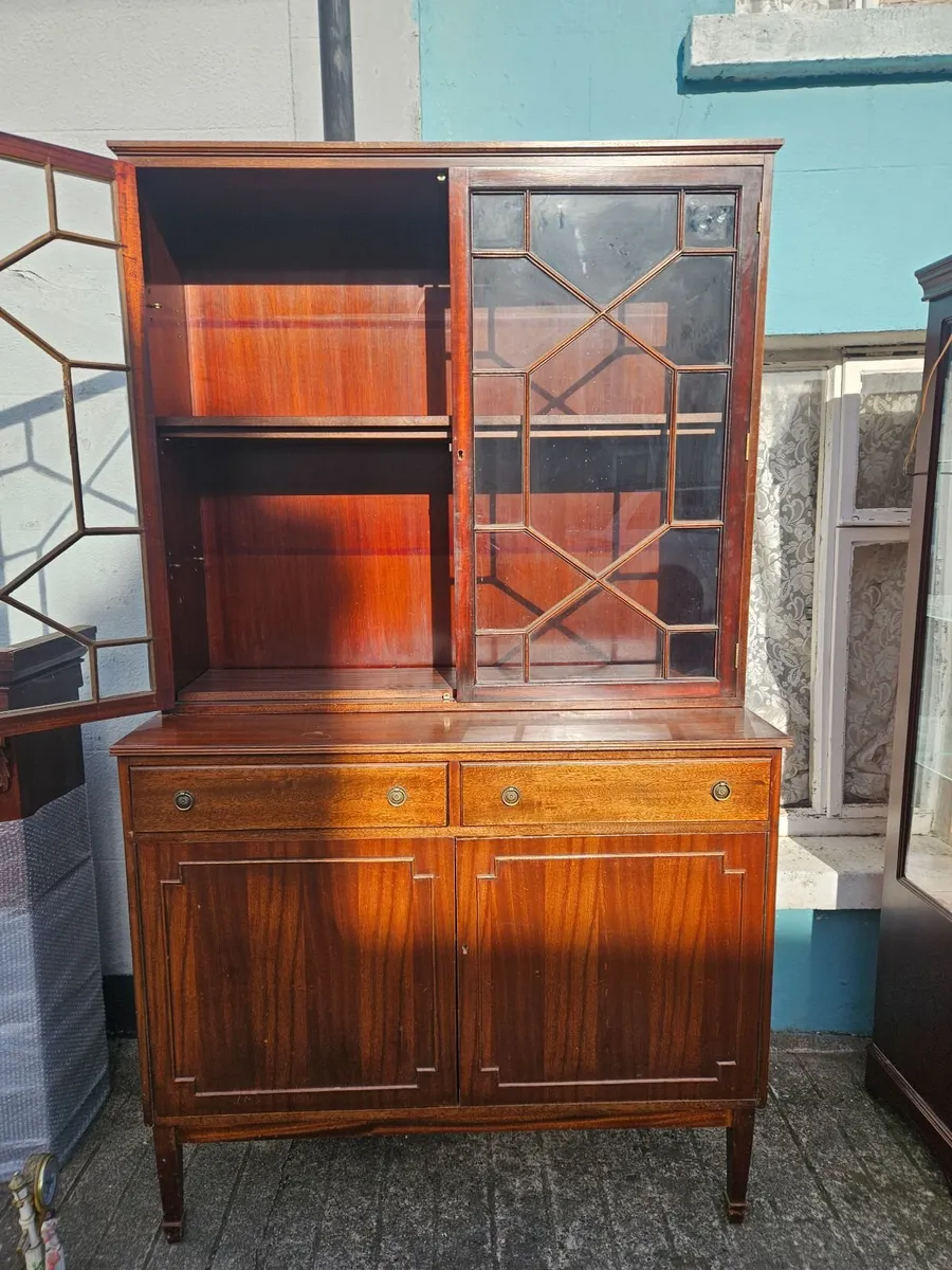 Vintage Antique Cabinet Book Case - Image 2