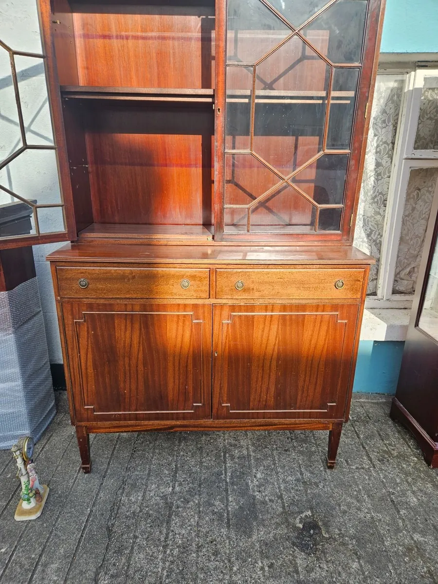 Vintage Antique Cabinet Book Case - Image 4