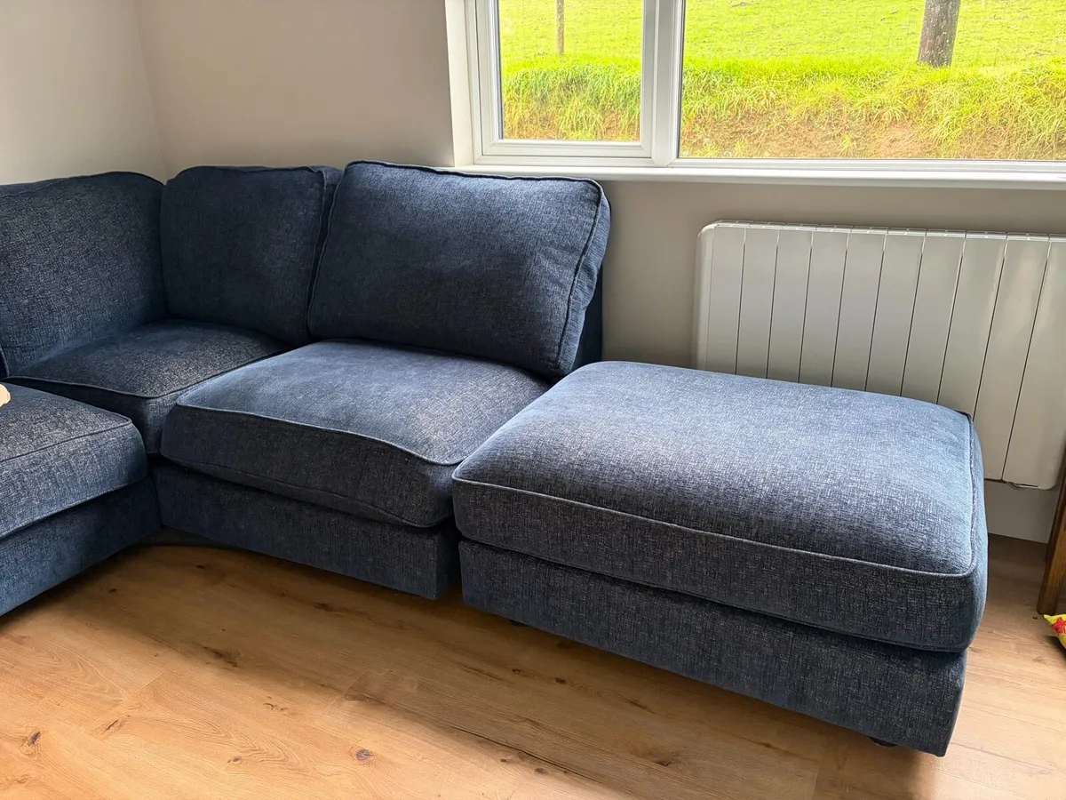 L shape sofa (Isaac EZ Living) Navy - Image 3