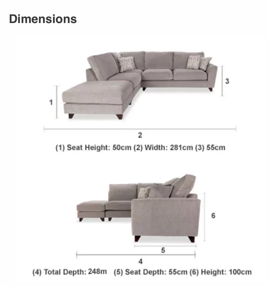 L shape sofa (Isaac EZ Living) Navy - Image 4