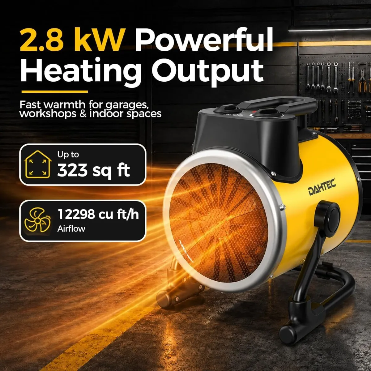 2800W Fan Heater Building Dryer Portable - Image 2