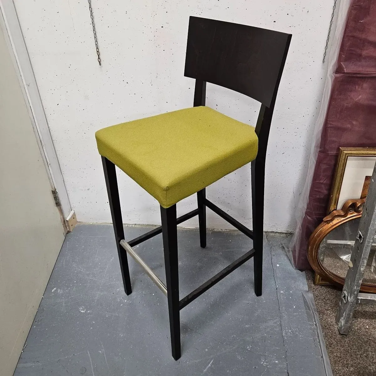 Bar Stool – Wenge Finish & Lime Green Seat
