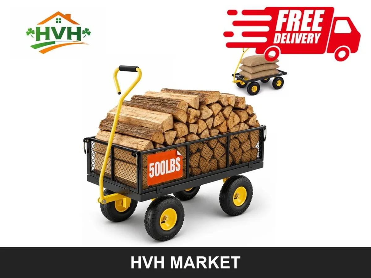 500 lb Steel Garden Cart with 10" Tyres - Image 1