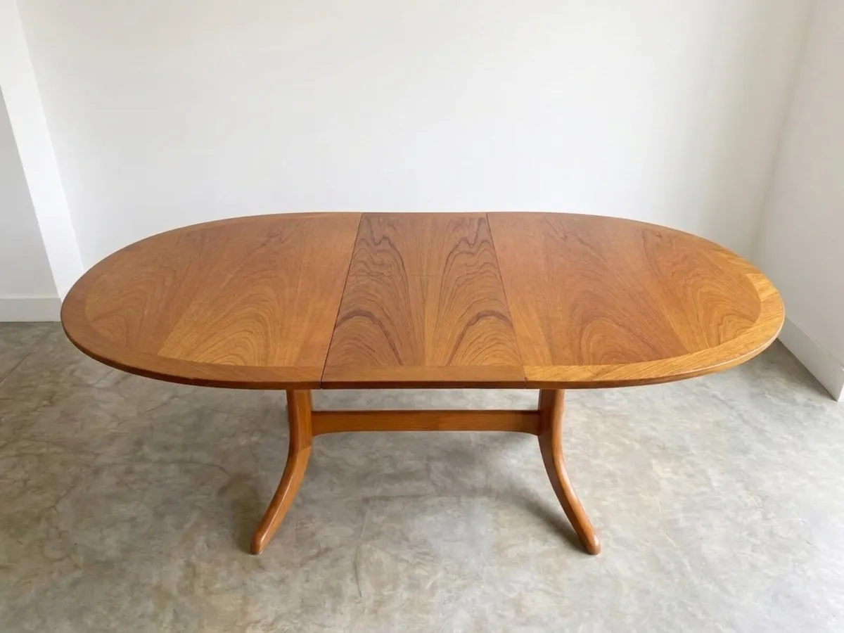 Mid Century Teak Extending Dining Table & 6 Chairs - Image 2