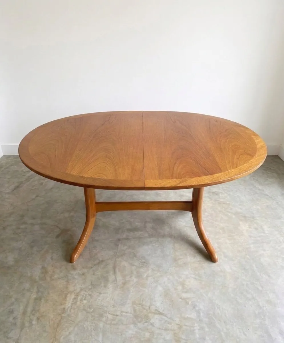 Mid Century Teak Extending Dining Table & 6 Chairs - Image 3