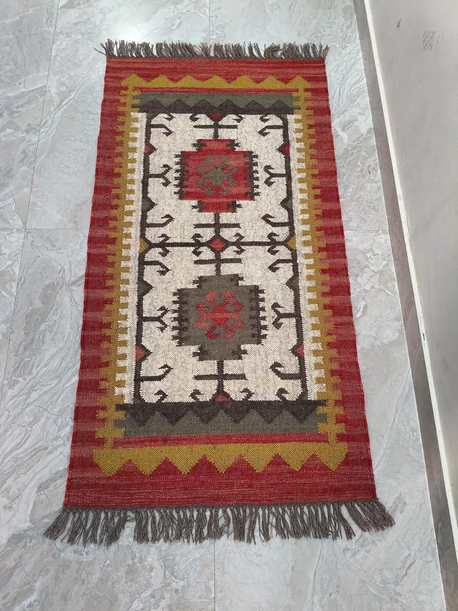 Wool Jute Vintage Rug - Image 2