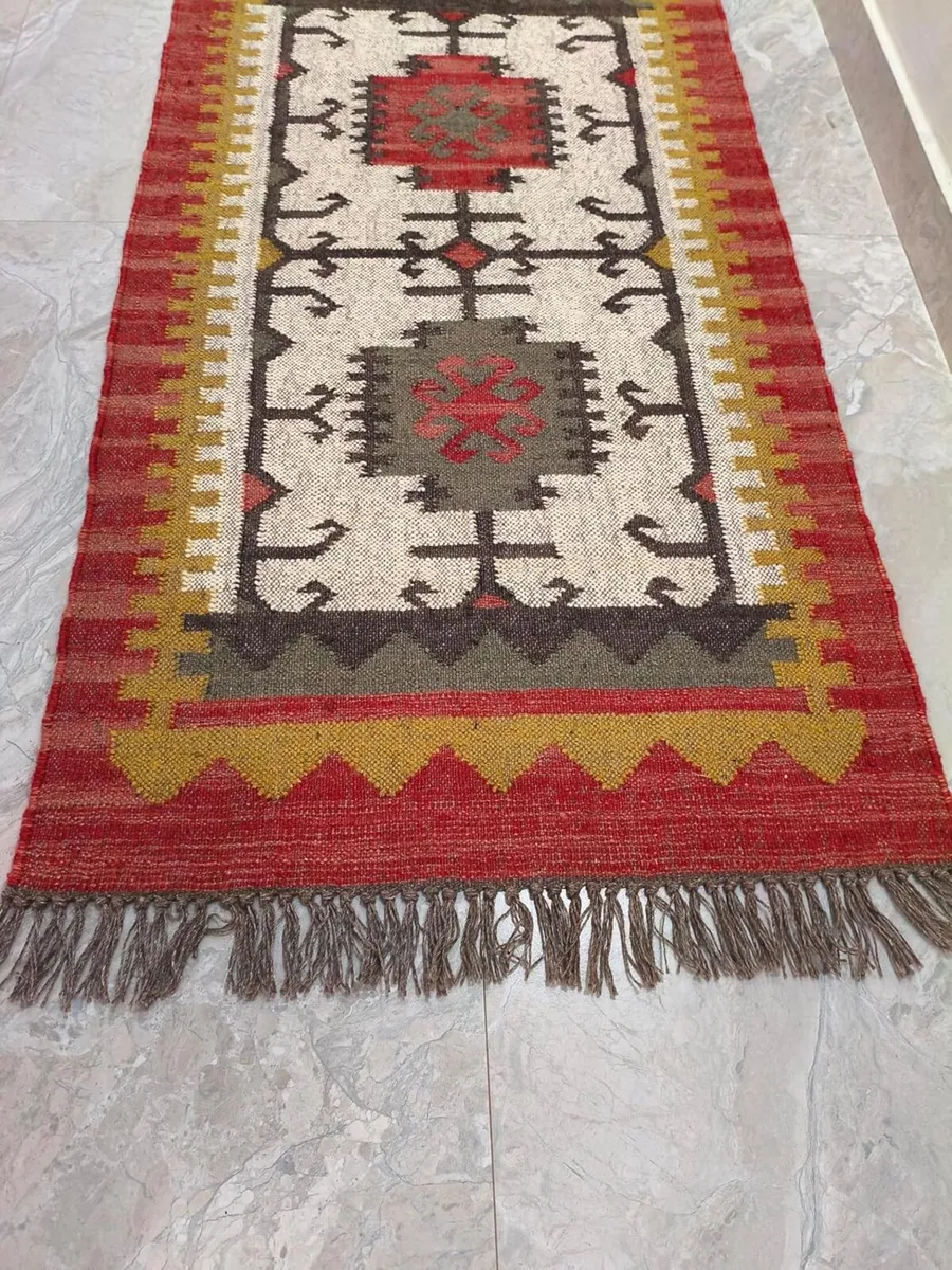Wool Jute Vintage Rug - Image 3