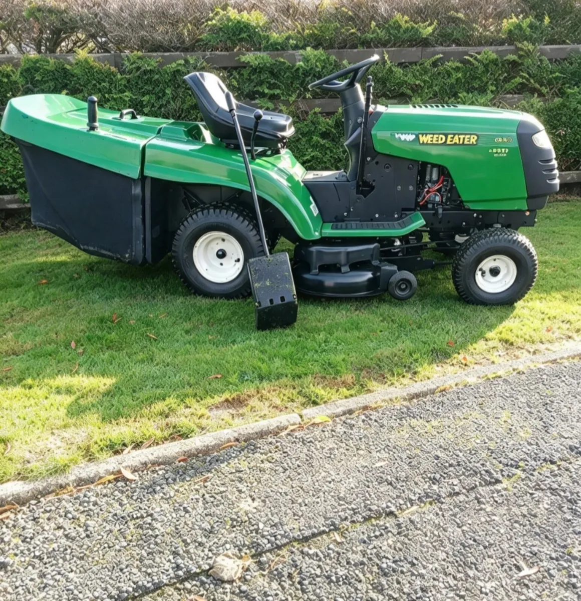 Weed eater made by husquvarna petrol ride on lawnm - Image 4