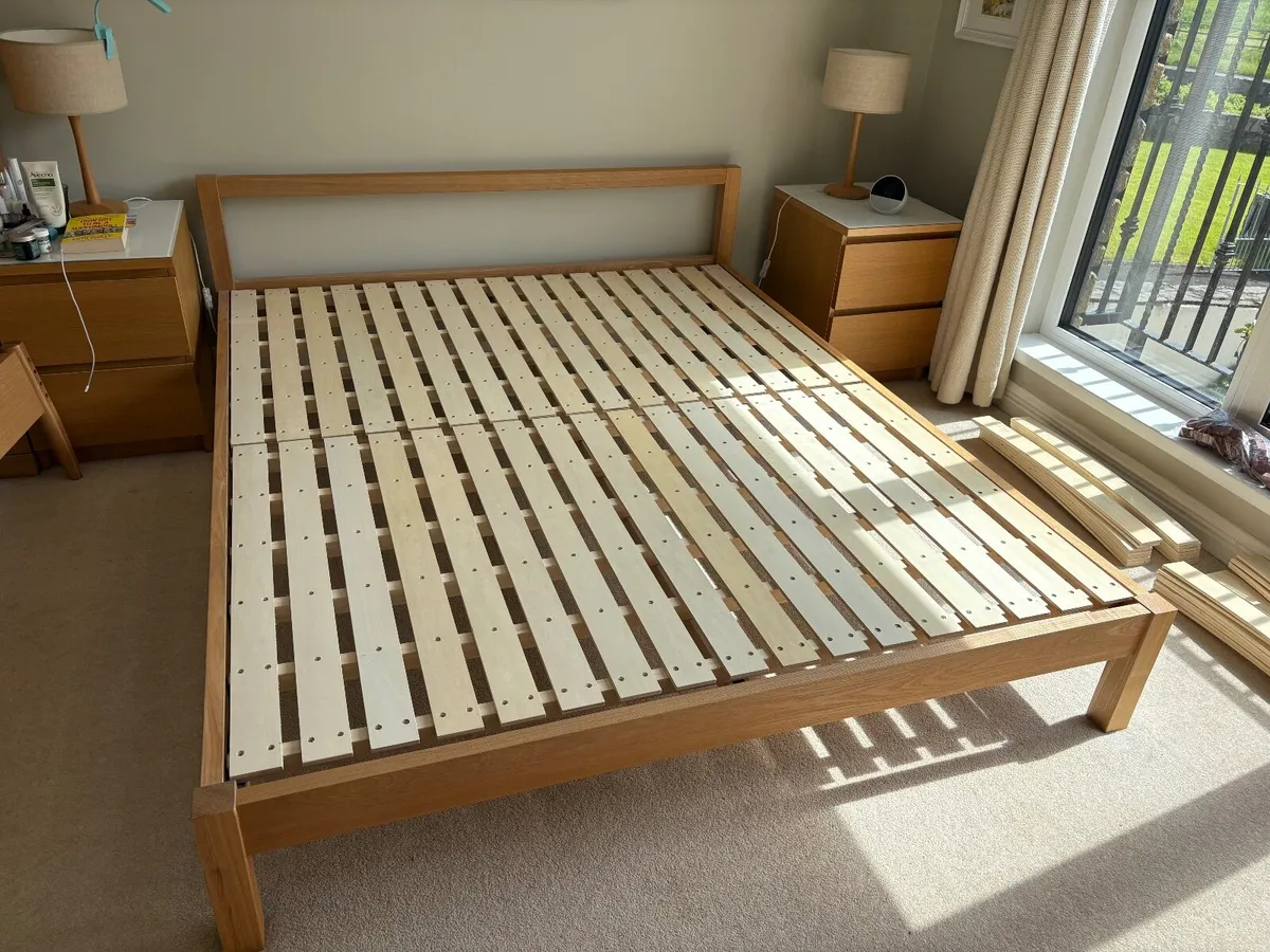 Kingsize Ash Bed - frame + mattress - Image 1
