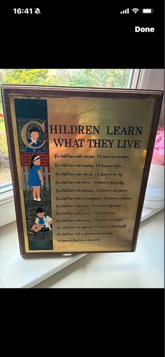 Children learn what they Live- Brass Frame - Image 1