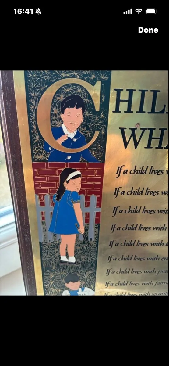 Children learn what they Live- Brass Frame - Image 2
