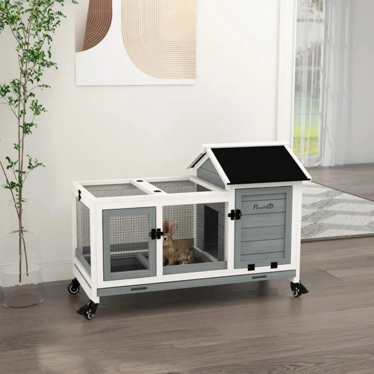 Wooden Rabbit Hutch, Guinea Pig Cage, with Removab - Image 2