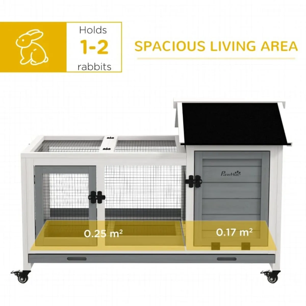 Wooden Rabbit Hutch, Guinea Pig Cage, with Removab - Image 4