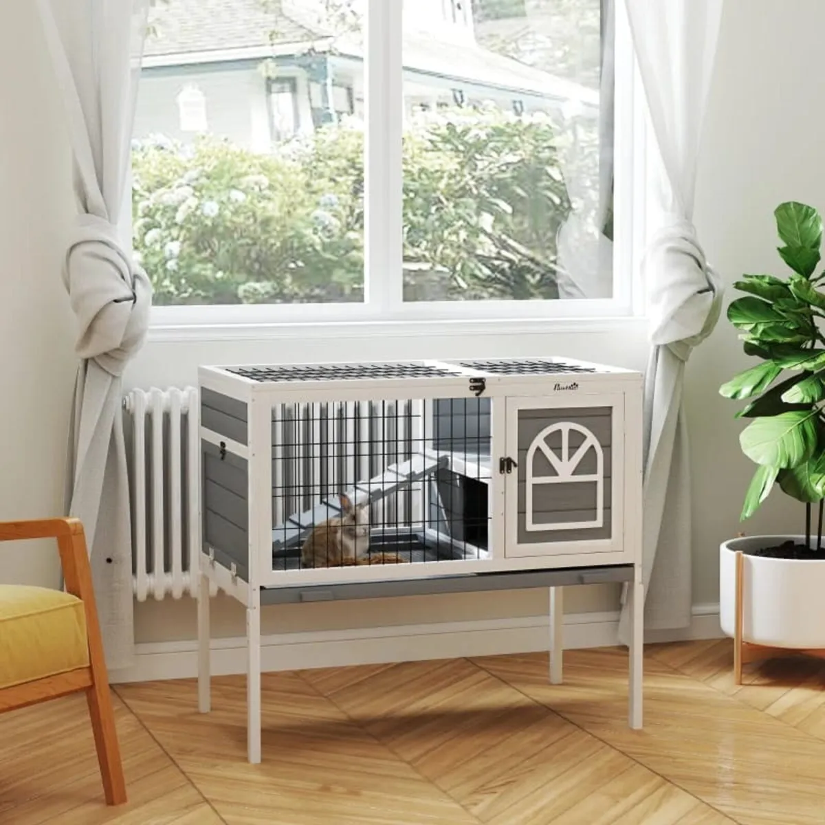 Wooden Rabbit Hutch, Guinea Pig Cage, with Removab - Image 3